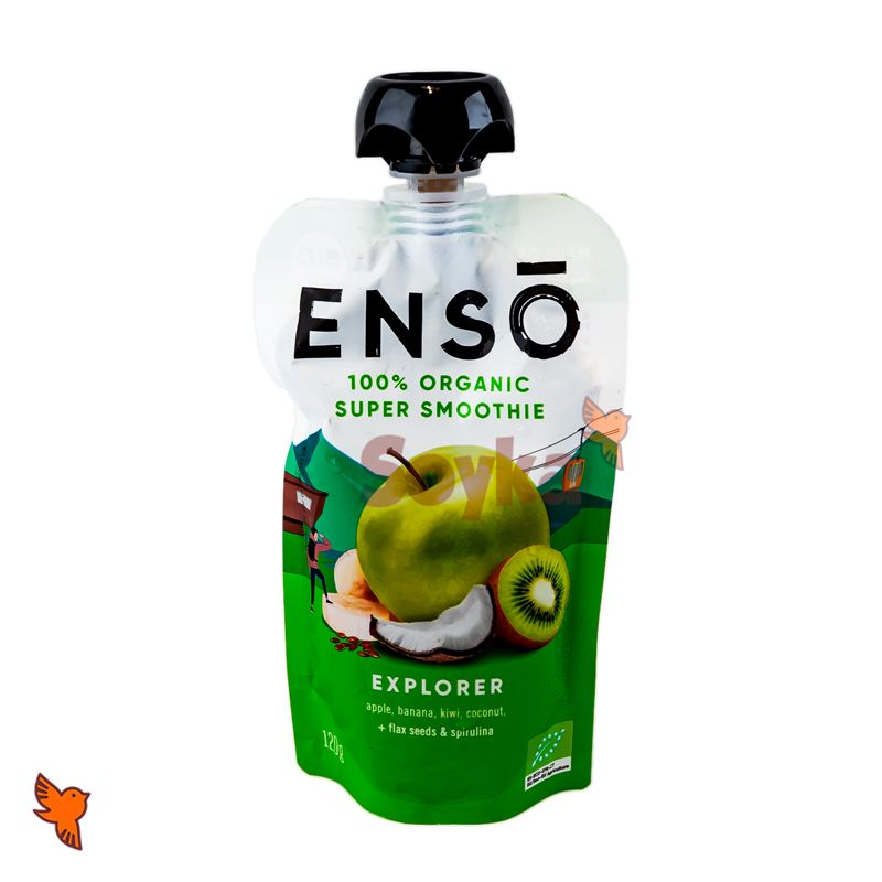Смузи органический с экстрактом сока кокоса, семена льна и спирулиной «Enso», 120г фотография